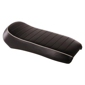 Seat, Low Profile Single Black, White Piping Cutback Saddle for Royal Alloy GT150, GP300S