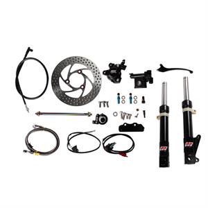 Front End Disc Conversion Kit, NCY Black for 50cc Honda Ruckus, Metropolitan