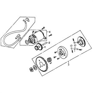 E10 - Starter Motor, Starter Clutch for 125cc Lance Scooters