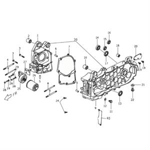 E01 - Crankcase for 125cc Genuine Buddy