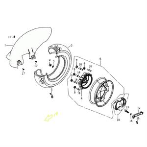 E13 - Rear Wheel for 125cc - 170i Genuine Buddy