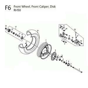 F06 - Front Wheel for 50cc 2-Stroke Genuine RH