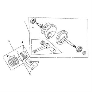 E16 - Crankshaft, Piston for 125cc Lance Scooters