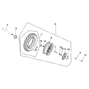 F10 - Front Wheel for 50cc - 200i Lance Cali, Havana