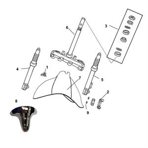 F09 - Steering Stem, Front Shocks for 50cc - 200i Lance Cali, Havana