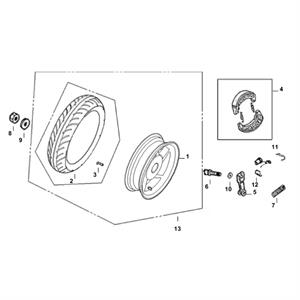 F10 - Rear Wheel for 50cc - 150cc Lance Cabo