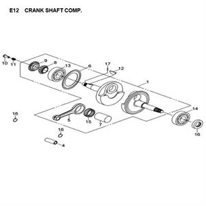 E12 - Crankshaft for SYM HD200, RV200