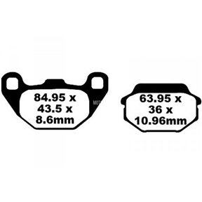 Brake Pads, EBC Front for 50cc - 200cc Kymco, SYM Scooters - Image 2