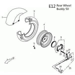 E12 - Rear Wheel for 50cc 2-Stroke Genuine Buddy