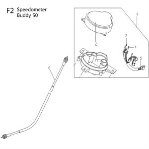 F02 - Speedometer for 50cc 2-Stroke Genuine Buddy