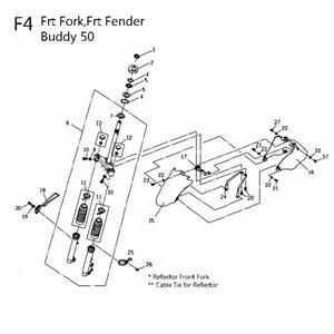 F04 - Front Fork for 50cc 2-Stroke Genuine Buddy