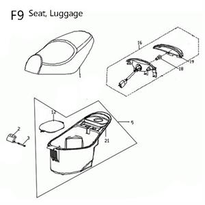 F09 - Seat, Luggage for 50cc - 170i Genuine Buddy