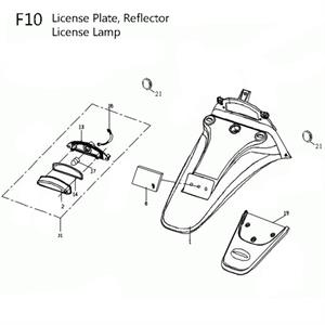 F10 - License Plate for 50cc - 170i Genuine Buddy