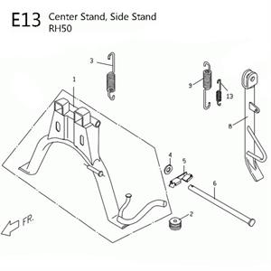 E13 - Center Stand for 50cc 2-Stroke Genuine RH