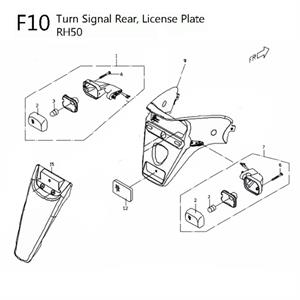 F10 - Rear Turn Signals for 50cc 2-Stroke Genuine RH