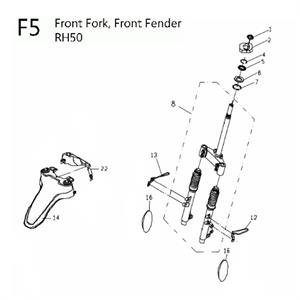 F05 - Front Fork for 50cc 2-Stroke Genuine RH