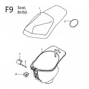 F09 - Seat for 50cc 2-Stroke Genuine RH