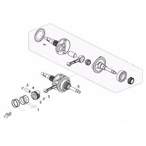 E05 - Crankshaft, Piston for 50cc Genuine Venture