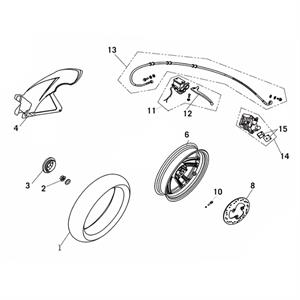 F09 - Rear Wheel for 50cc Genuine Venture