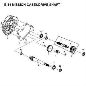 E11 - Gearbox, Drive Shaft for 50cc Lance Scooters