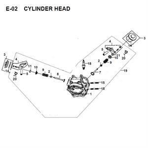 E02 - Cylinder Head for 50cc Lance Scooters
