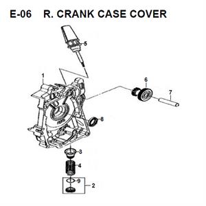E06 - Right Crankcase Cover for 50cc Lance Scooters