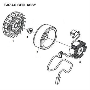 E07 - AC Generator Assembly for 50cc Lance Scooters
