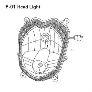 F01 - Headlight Assembly for 50cc - 200i Lance PCH