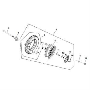 F09 - Front Wheel for 50cc - 200i Lance Cabo