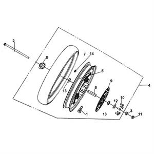 F10 - Front Wheel for 50cc Lance Soho
