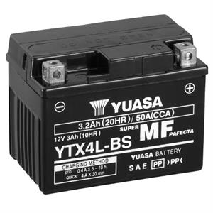 Battery, Yuasa YTX4L-BS for Scooters, ATVs