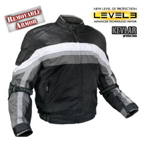 Jacket, Men's Leather Trim Jacket with Advanced Armor and Kevlar Protection