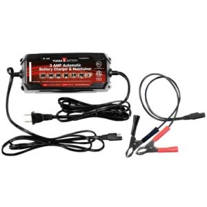 Battery Charger, Yuasa 12V 3 Amp for Scooters, ATVs, Go Karts